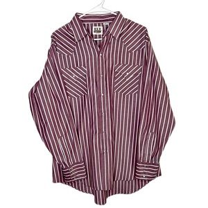 Vintage Ely Cattleman Striped Pearl Snap